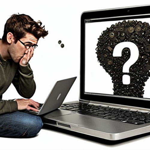 **A person looking suspiciously at an email on their laptop, with a thought bubble showing a padlock and question mark.** (This visualizes being skeptical of unexpected communication and checking the sender.)